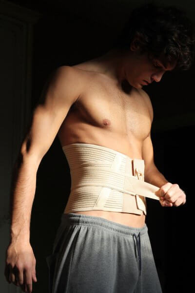 broken bandaged rib cage